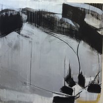Silver Landscape 4 - 140x140 cm | mixed media