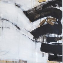 Silver Landscape 3 - 140x140 cm | mixed media