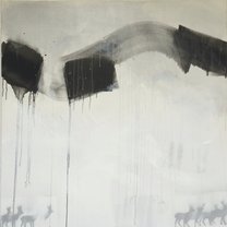 Silver Landscape 6 - 140x140 cm | mixed media