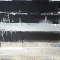 Silver Landscape 8 - 100x100 cm | mixed media