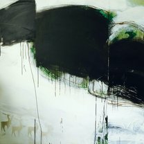 Lost Deer 1 - 140x140 cm | mixed media